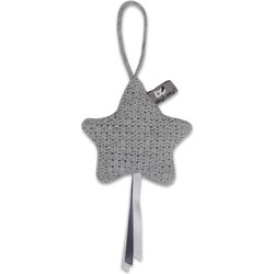 Baby's Only Gebreide decoratie hanger ster Robust - Decoratieve accessoires - Grijs - Met ophanglusje