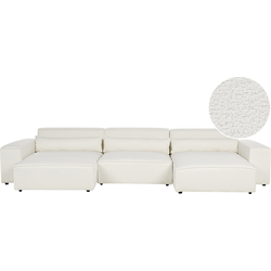 Beliani HELLNAR - Modulaire Sofa-Wit-Bouclé