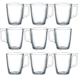 Lunminarc Theeglazen met oor set 18x stuks 250 ml - Koffie- en theeglazen