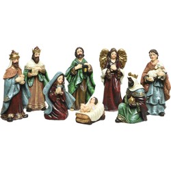 Decoris kerststalbeelden - set 8x stuks - tot 9 cm - polyresin - Kerststallen