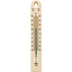 Nature Buitenthermometer - beige - 3 x 17 cm - tuin thermometer - Buitenthermometers