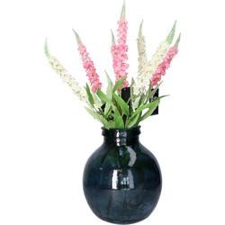 Natural Living Bloemenvaas Lourdes - grijs transparant - gerecycled glas - D25 x H30 cm - Ronde vorm - Vazen