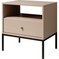 Meubella - Nachtkastje Moreno - Beige - 54 cm