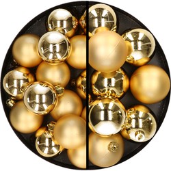 28x stuks kunststof kerstballen goud 4 en 6 cm - Kerstbal
