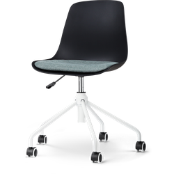 Nout-Liv bureaustoel zwart met zacht groen zitkussen - wit onderstel