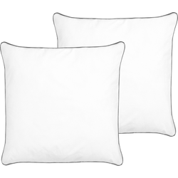 DIRAN - Kussen set van 2 - Wit - 80 x 80 cm - Katoen