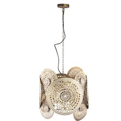 PTMD Kieran Gold iron hanging lamp with round plates