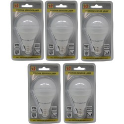 5x Led lamp / bulb E27 met bewegingssensor - Lamp (bolletje)