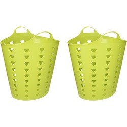 Set van 2x stuks groene wasmand flexibel 47 cm - Wasmanden