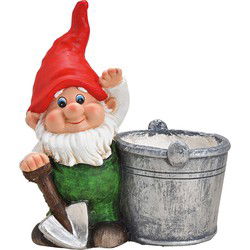 Tuinkabouter met bloempot van magnesium Bont (B/H/D) 31x33x19cm