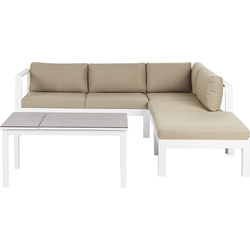 Beliani MESSINA - Loungeset-Wit-Aluminium