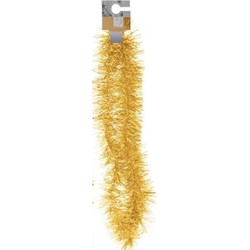 6x Gouden decoratie folieslingers fijn 180 cm - Kerstslingers