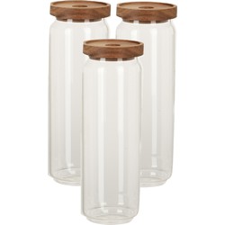Set van 3x stuks glazen luxe keuken voorraadpot/voorraadbus 1300 ml - Voorraadpot