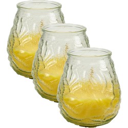 Geurkaars citronella - 8x - in windlicht - glas - 10 cm - citrusgeur - geurkaarsen