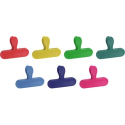 Excellent Houseware vershoudklemmen/vershoudclips - 7x - multicolor - kunststof - Vershoudknijpers