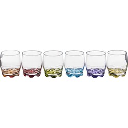 Set van 6x stuks drinkglazen/waterglazen kleurenmix 310 ml - Drinkglazen