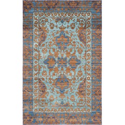 Safavieh Craft Art-Inspired Indoor Woven Area Rug, Valencia Collection, VAL102, in Blue & Gold, 152 X 244 cm