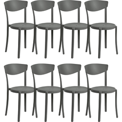 VIESTE  - Tuinstoel set van 8 - Donkergrijs