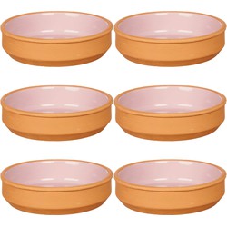 Set 16x tapas/creme brulee serveer schaaltjes terracotta/roze 16x4 cm - Snack en tapasschalen