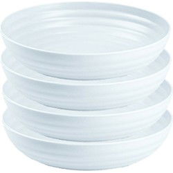 Plasticforte Kommetjes/schaaltjes - 4x - dessert/ontbijt - kunststof - D22 x 5.5 cm - Ivoor wit - Kommetjes