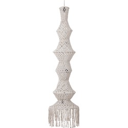 PTMD Milley Cream cotton macrame hanging lamp 6 layers
