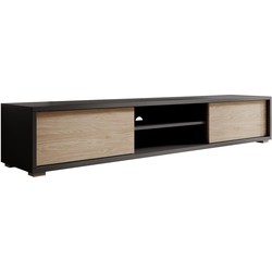 Meubella TV-Meubel Fortunato - Antraciet - Eiken - 180 cm - 2 deuren