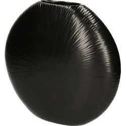 DK Design Bloemenvaas Nordic design model plat - zwart - 31 x 9 cm - Vazen