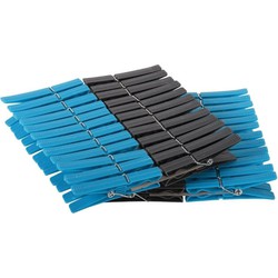 144x Wasgoedknijpers / wasknijpers grijs/blauw - Knijpers