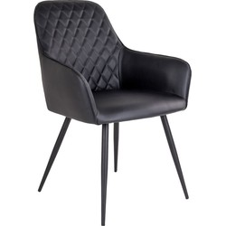 Harbo Dining Chair - Chair in black PU with black legs - set of 2
