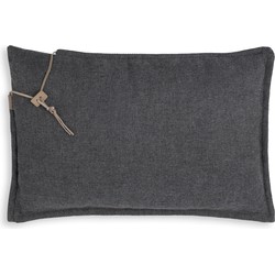 Knit Factory Imre Sierkussen - Antraciet - 60x40 cm - Inclusief kussenvulling