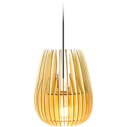 Halley S houten hanglamp small - met koordset zwart - Ø 25 cm