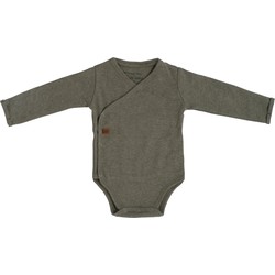 Baby's Only Rompertje lange mouw Melange - Khaki - 68 - 100% ecologisch katoen