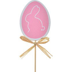 Clayre & Eef Plantensteker Ei Roze Hout