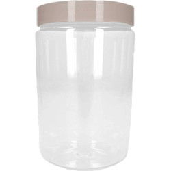 Voorraadpot/bewaarpot - 1L - kunststof - beige - B10 x H17 cm - Voorraadpot