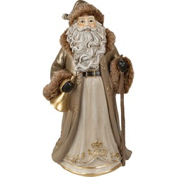 Clayre & Eef Beeld Kerstman 34 cm Bruin Polyresin Kerstfiguren