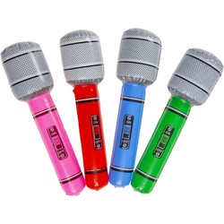 Decopatent® Uitdeelcadeaus 12 STUKS Mix kleuren Opblaasbare Microfoon - Speelgoed Traktatie Uitdeelcadeautjes voor kinderen