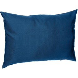 Bank/sier/tuin kussens voor binnen en buiten in de kleur indigo blauw 30 x 50 x 10 cm - tuinstoelkussens