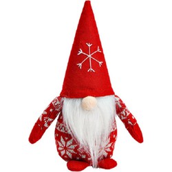 Pluche gnome/dwerg decoratie pop/knuffel rood 20 cm - Kerstman pop