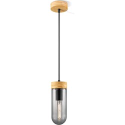 Home sweet home hanglamp Capri klein - hout/glas