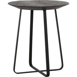 DTP Home Coffee table Neptunes small BLACK,45xØ40 cm, recycled teakwood