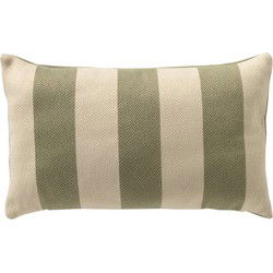 Dutch Decor CYRUS - Outdoor kussenhoes 30x50 cm - waterafstotend en uv-bestendig - gestreept - Swamp - groen - Dutch Decor