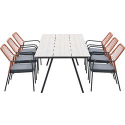 Garden Impressions Ross tuinset 7-delig koper - Braga tuintafel 220x100 cm