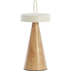 Light&living Tafellamp LED Ø13x28,5 cm ANKENTA crème+hout naturel