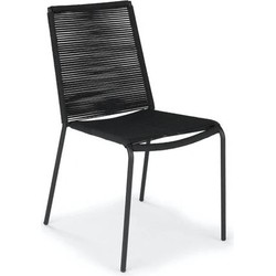 NOVARA STACKABLE SIDECHAIR 12053  -  STEEL BLACK