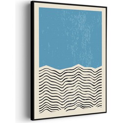 Muurwerken Akoestisch Schilderij - Scandinavisch Basis Blauw - Geluidsdempend Wandpaneel - Wanddecoratie - Geluidsisolatie - PRO (AW 0.90) XXL (107X150)