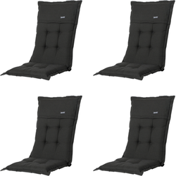 Madison -  Tuinstoelkussen Hoge Rug Rib black - Ca. 123x50 cm - Set van 4