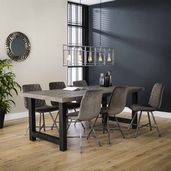 D - Hoyz - Eetkamertafel Acasia Rough Grey - 200x100x77 - Grijs - Hout