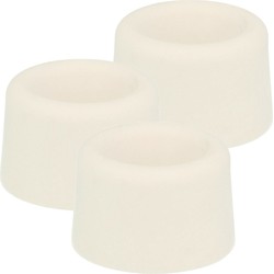 AMIG Deurstopper/deurbuffer - 6x - D23mm - inclusief schroeven - rubber - wit - Deurstoppers