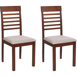 ORTLEY - Eetkamerstoel set van 2 - Taupe - Hout