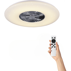 Plafondventilator Tjarda met verlichting - Ø75cm  - 3 snelheden - Afstandsbediening - Chroom